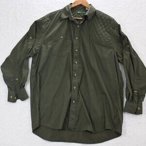 Kevin’s Plantation Shirt Mens 2XL GREEN  Shoulder Pad Hunting‎ Green Button Down